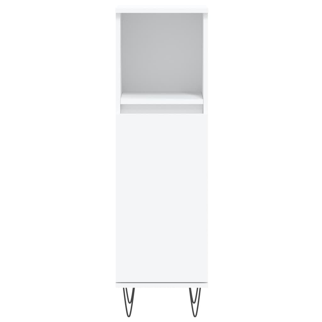 Armadietto da Bagno Bianco 30x30x100 cm in Legno Multistrato | homemem39