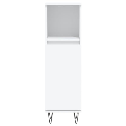 Armadietto da Bagno Bianco 30x30x100 cm in Legno Multistrato | homemem39