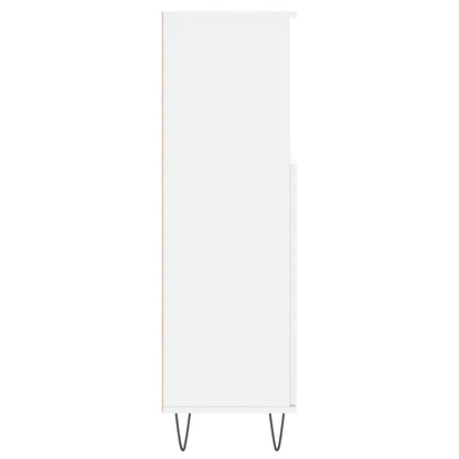 Armadietto da Bagno Bianco 30x30x100 cm in Legno Multistrato | homemem39
