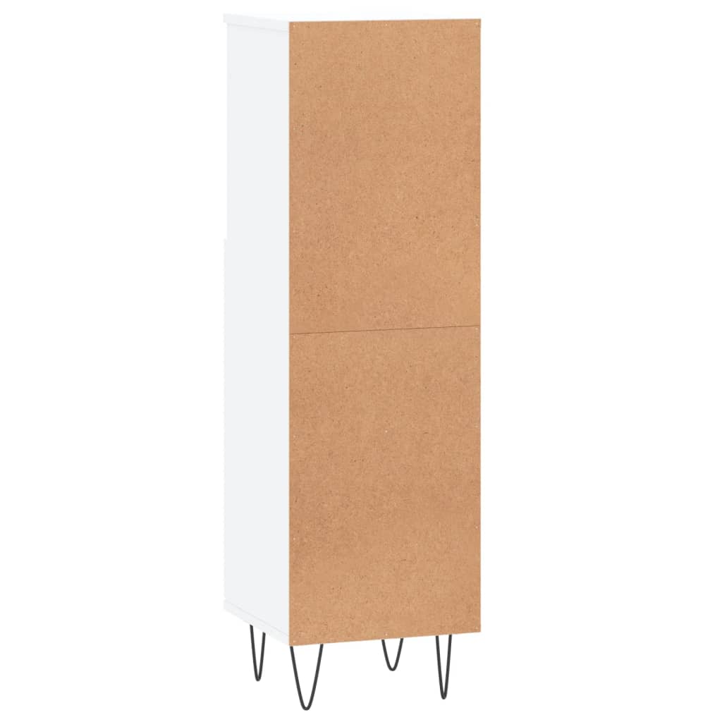 Armadietto da Bagno Bianco 30x30x100 cm in Legno Multistrato | homemem39