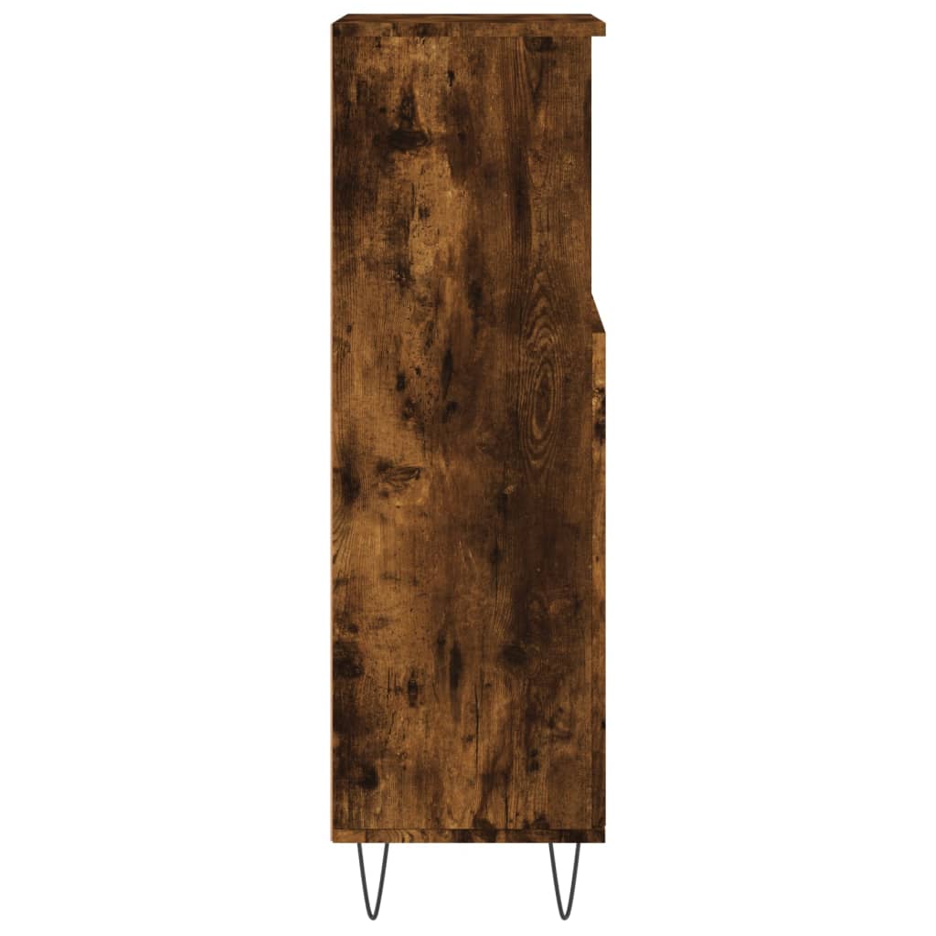 Armadietto Bagno Rovere Fumo 30x30x100 cm in Legno Multistrato | homemem39