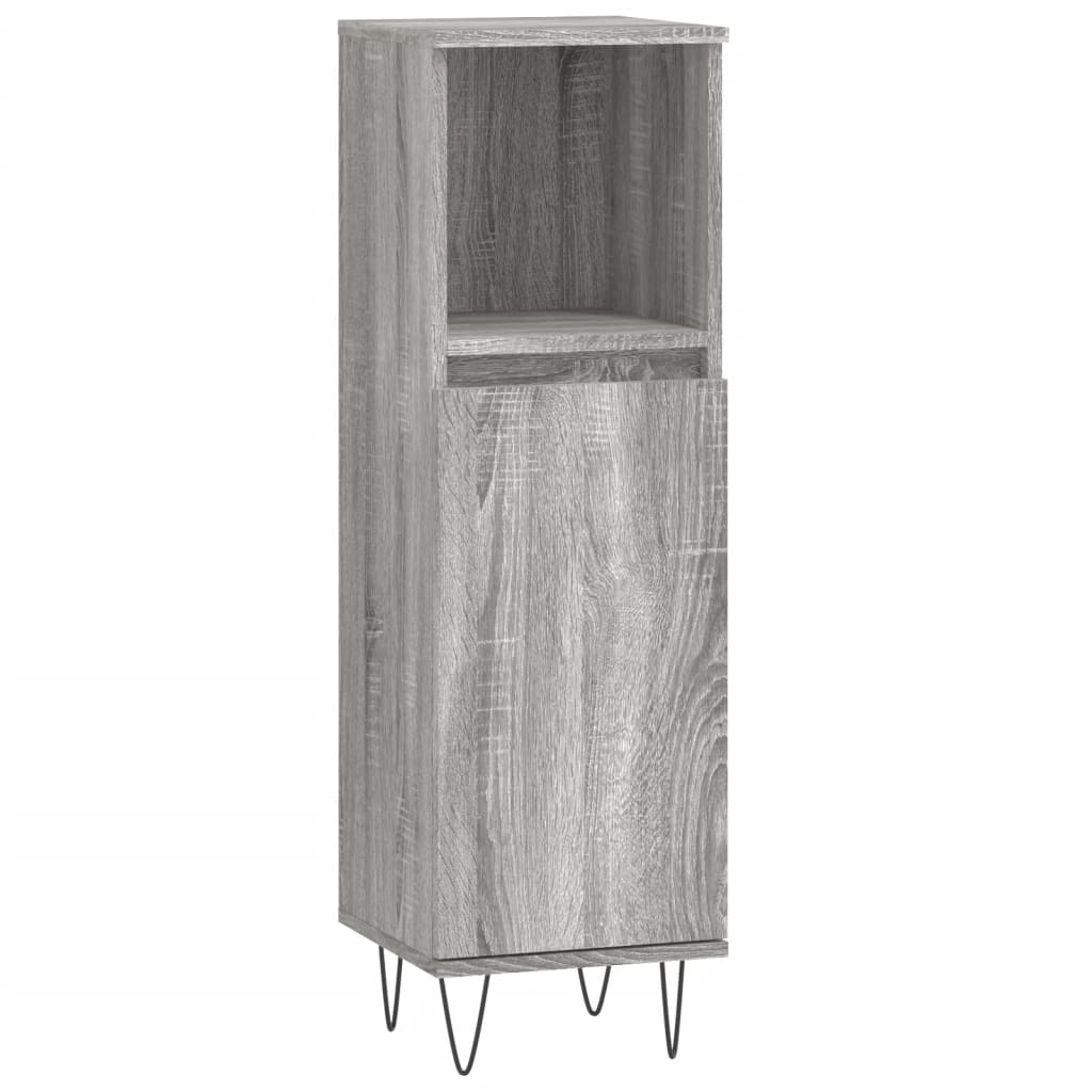Armadietto Bagno Grigio Sonoma 30x30x100cm in Legno Multistrato | homemem39
