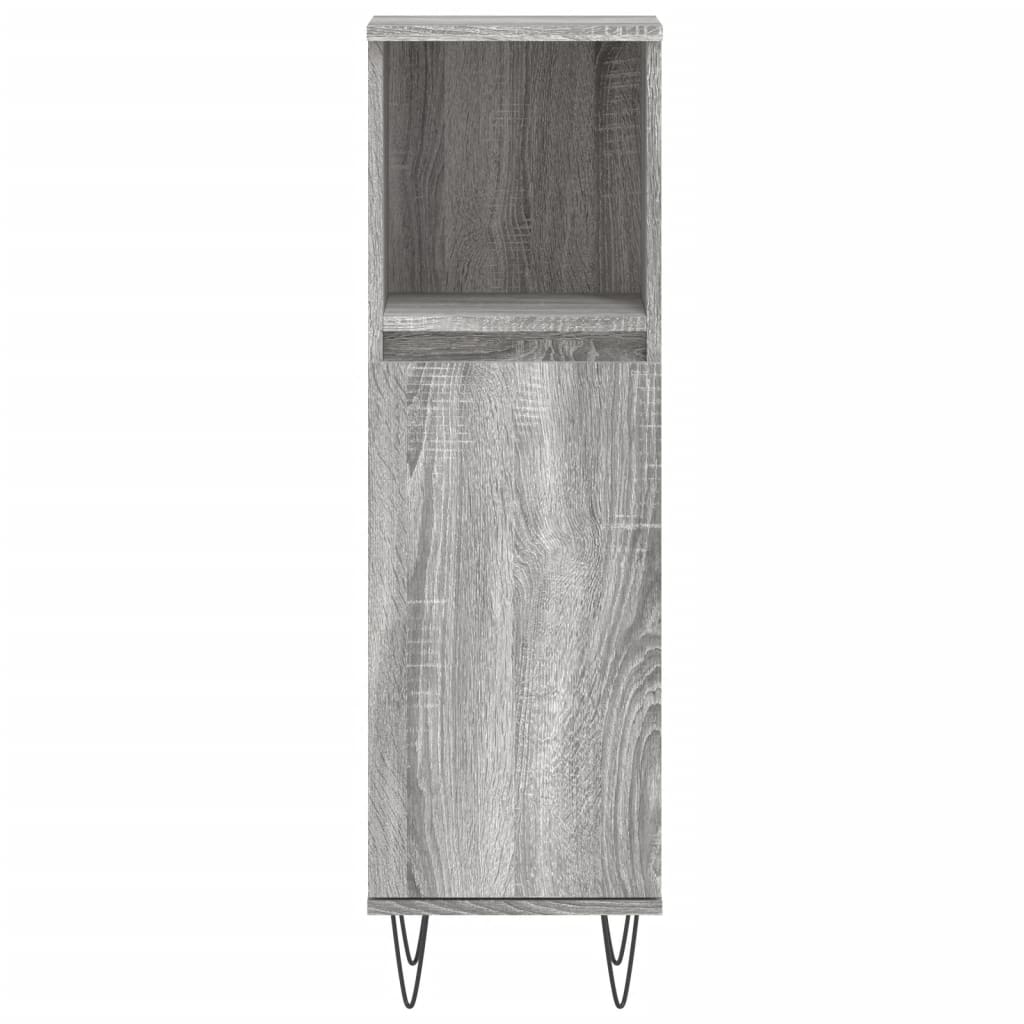 Armadietto Bagno Grigio Sonoma 30x30x100cm in Legno Multistrato | homemem39