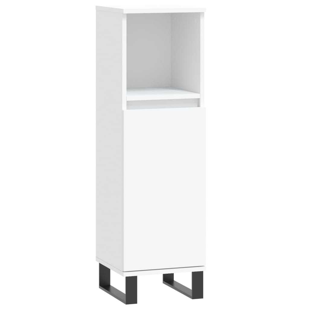 Armadietto da Bagno Bianco 30x30x100 cm in Legno Multistrato | homemem39