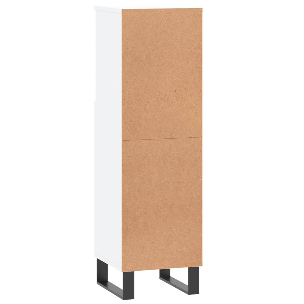 Armadietto da Bagno Bianco 30x30x100 cm in Legno Multistrato | homemem39