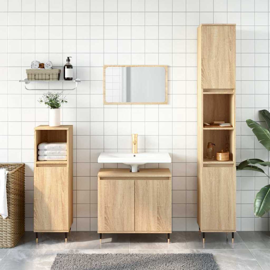Mobile da Bagno Rovere Sonoma 58x33x60 cm in Legno Multistrato | homemem39