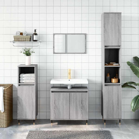 Mobile da Bagno Grigio Sonoma 58x33x60 cm in Legno Multistrato | homemem39