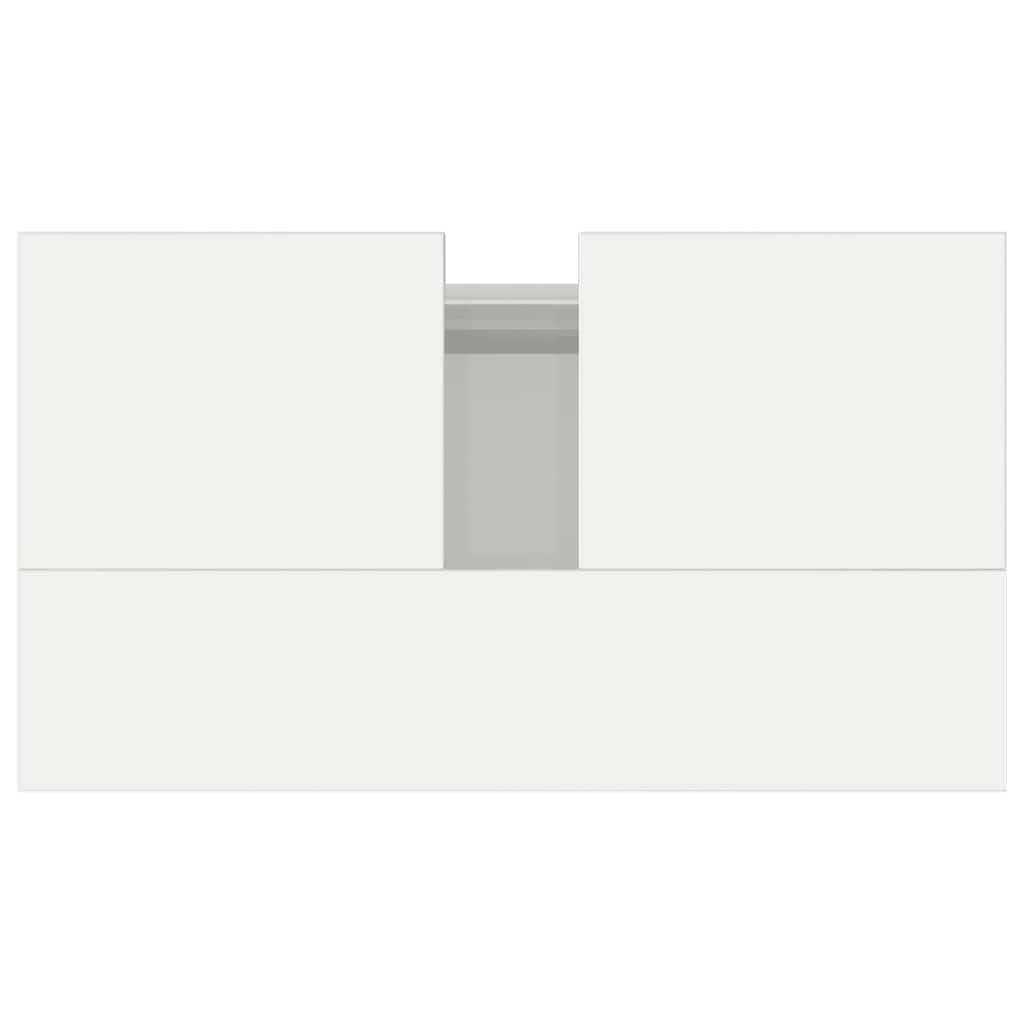 Armadietto Bagno Bianco Lucido 58x33x60cm in Legno Multistrato | homemem39