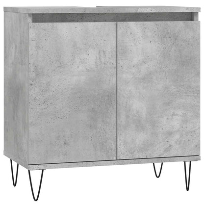 Armadietto da Bagno Grigio Cemento 58x33x60cm Legno Multistrato | homemem39
