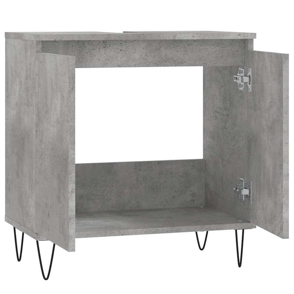 Armadietto da Bagno Grigio Cemento 58x33x60cm Legno Multistrato | homemem39