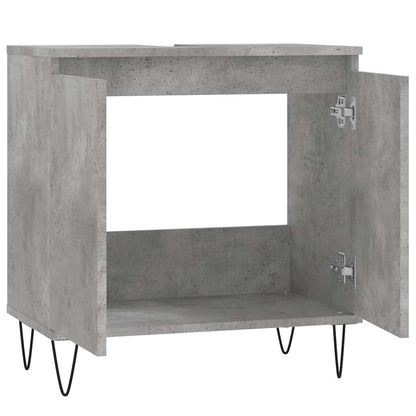 Armadietto da Bagno Grigio Cemento 58x33x60cm Legno Multistrato | homemem39