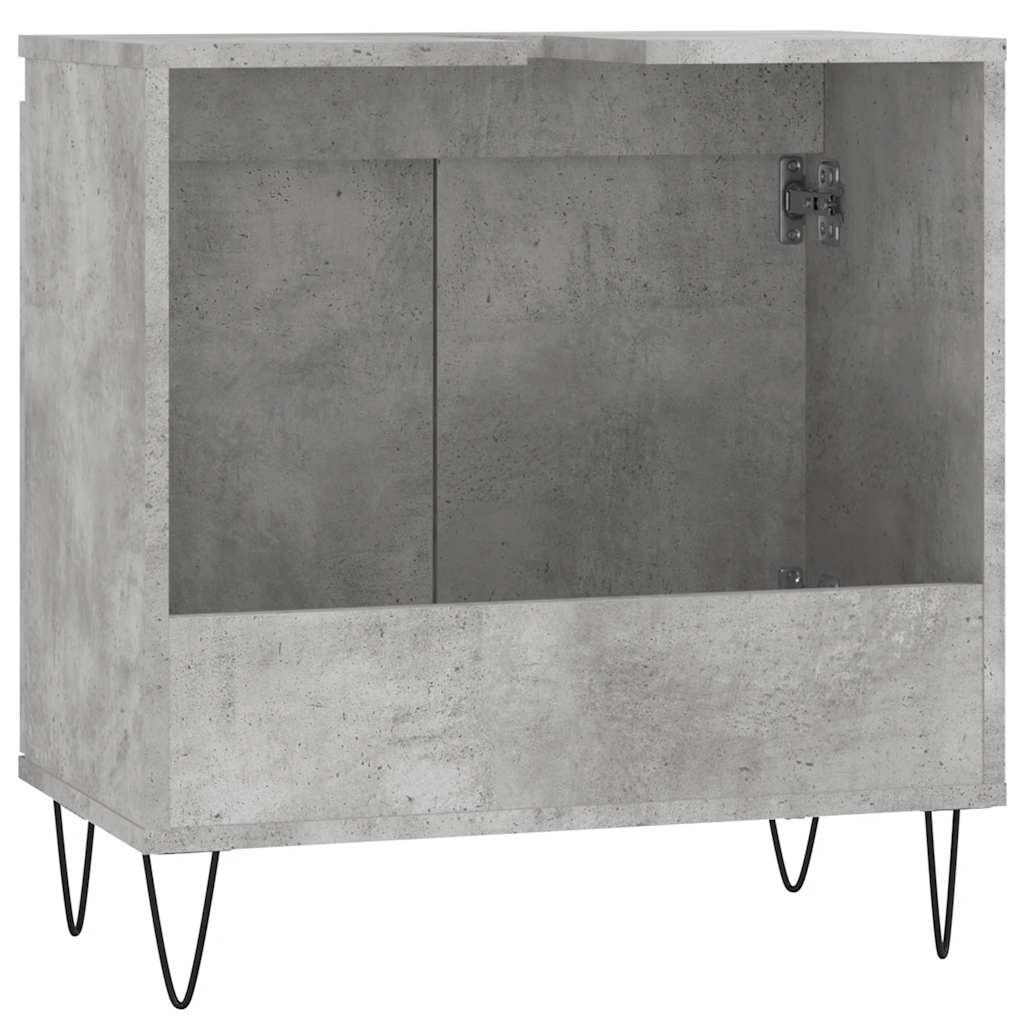 Armadietto da Bagno Grigio Cemento 58x33x60cm Legno Multistrato