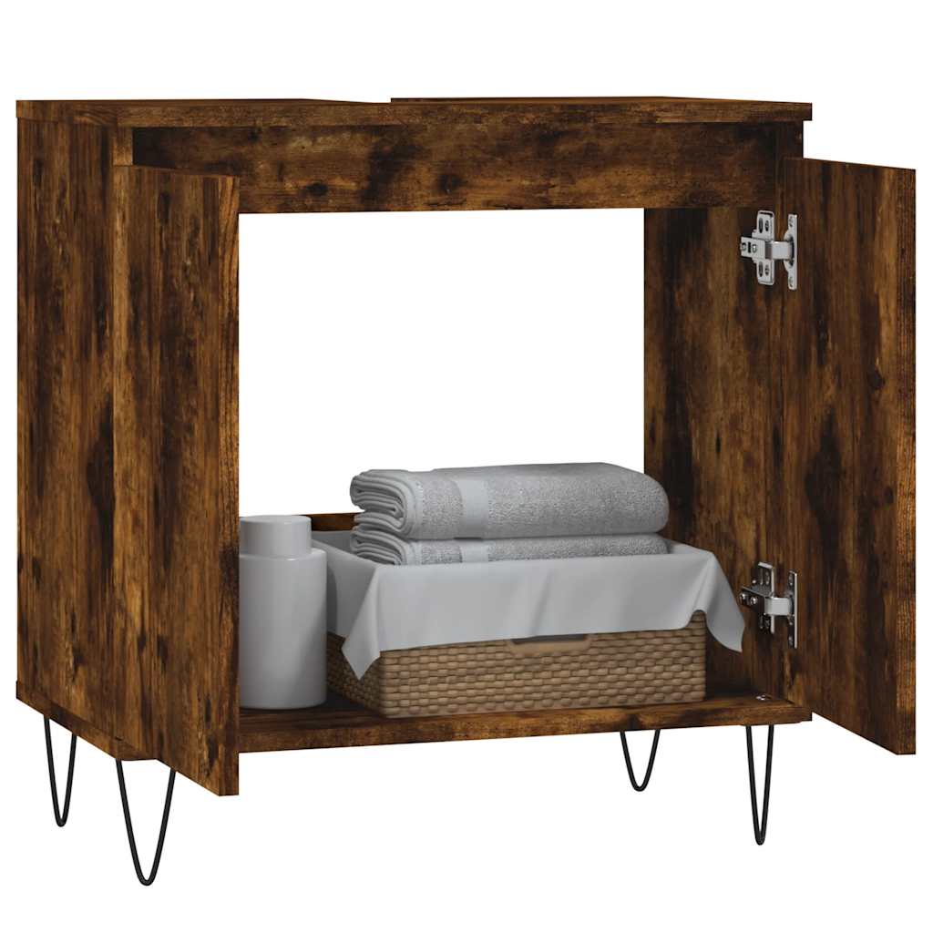 Armadietto Bagno Rovere Fumo 58x33x60 cm in Legno Multistrato | homemem39