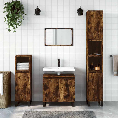 Armadietto Bagno Rovere Fumo 58x33x60 cm in Legno Multistrato | homemem39
