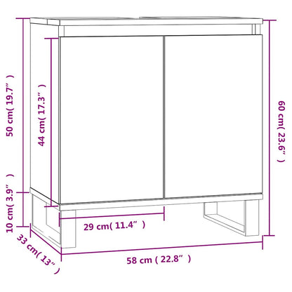 Mobile da Bagno Grigio Sonoma 58x33x60 cm in Legno Multistrato | homemem39