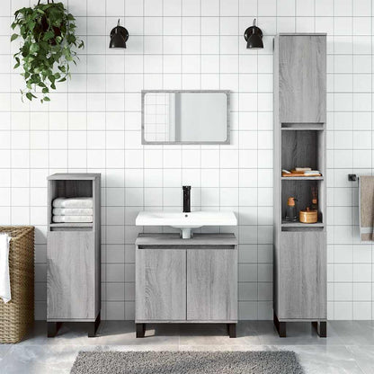 Mobile da Bagno Grigio Sonoma 58x33x60 cm in Legno Multistrato | homemem39