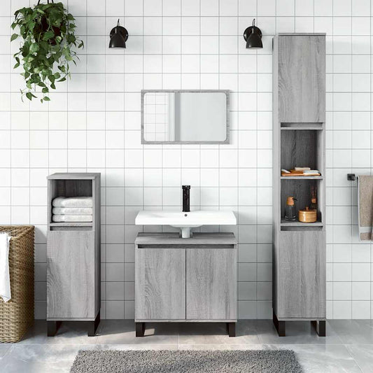 Mobile da Bagno Grigio Sonoma 58x33x60 cm in Legno Multistrato | homemem39