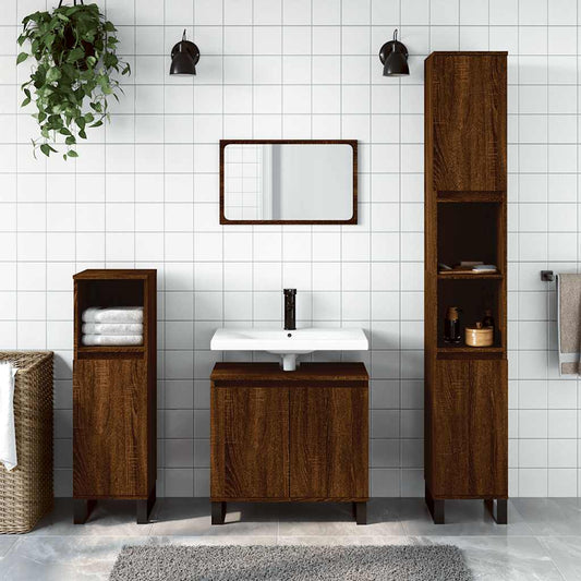 Armadietto Bagno Rovere Marrone 58x33x60cm in Legno Multistrato | homemem39