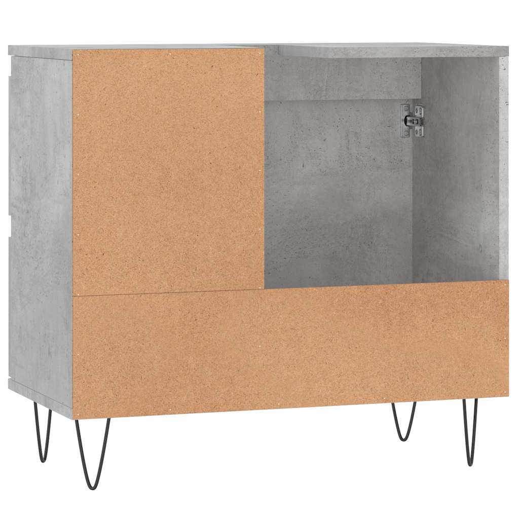 Armadietto da Bagno Grigio Cemento 65x33x60cm Legno Multistrato | homemem39