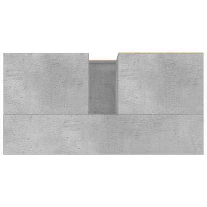 Armadietto da Bagno Grigio Cemento 65x33x60cm Legno Multistrato | homemem39