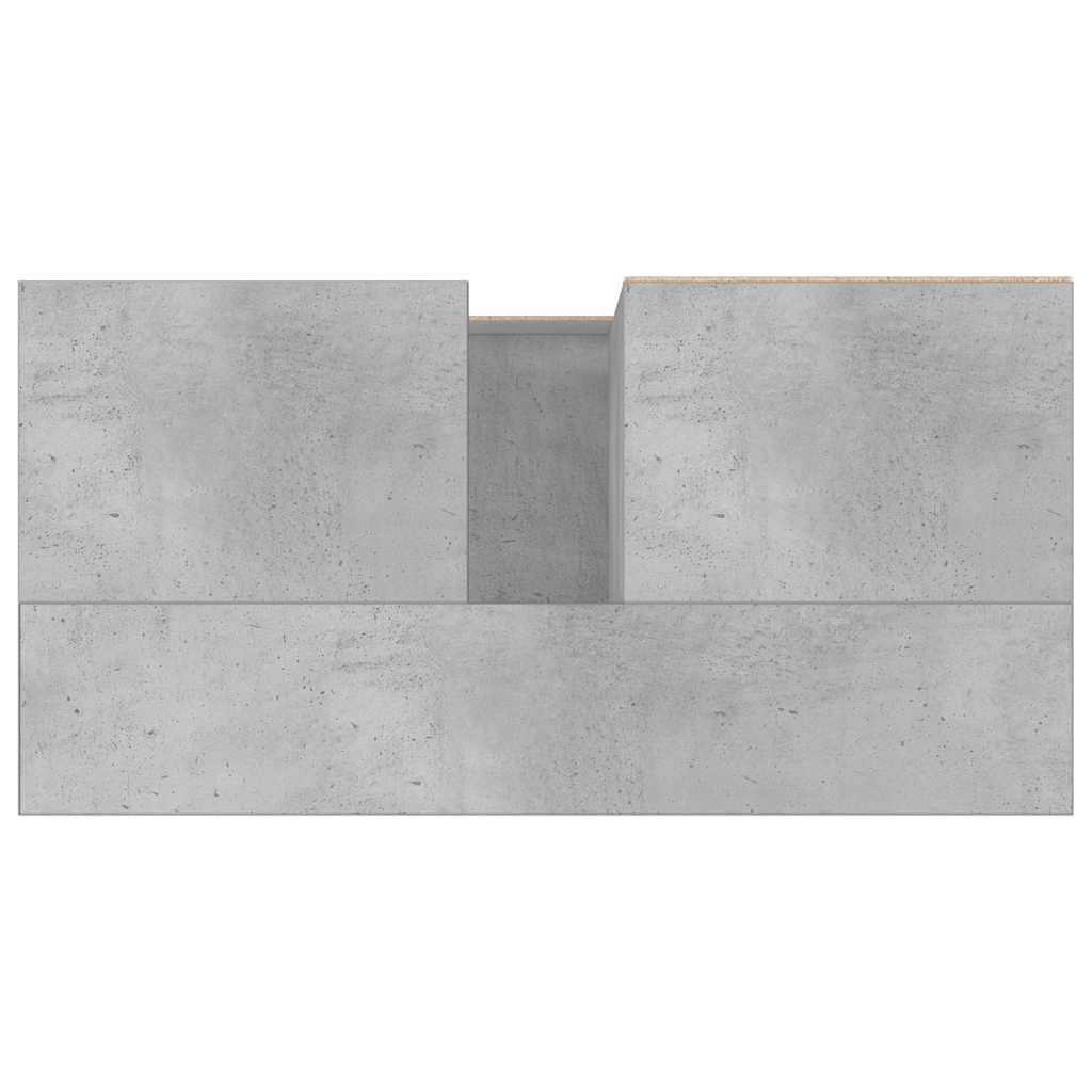 Armadietto da Bagno Grigio Cemento 65x33x60cm Legno Multistrato
