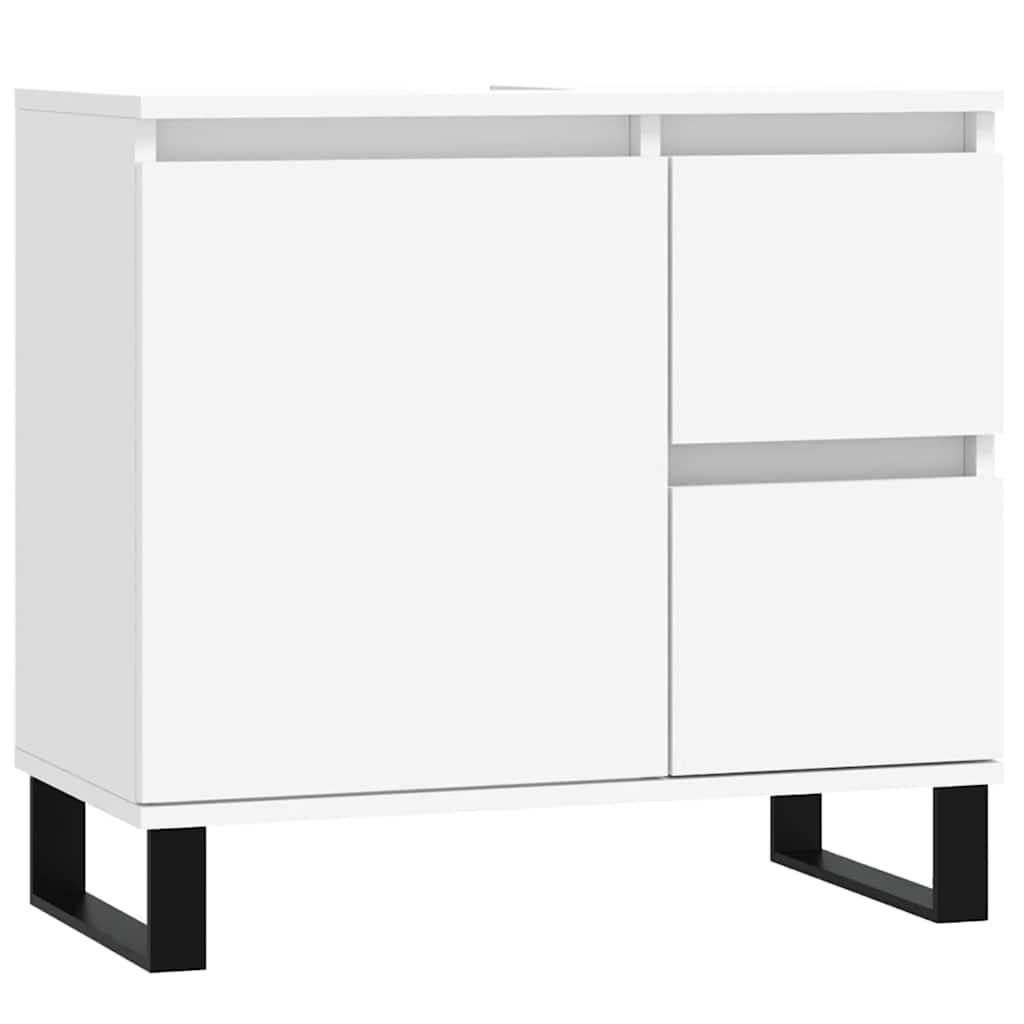 Armadietto da Bagno Bianco 65x33x60 cm in Legno Multistrato
