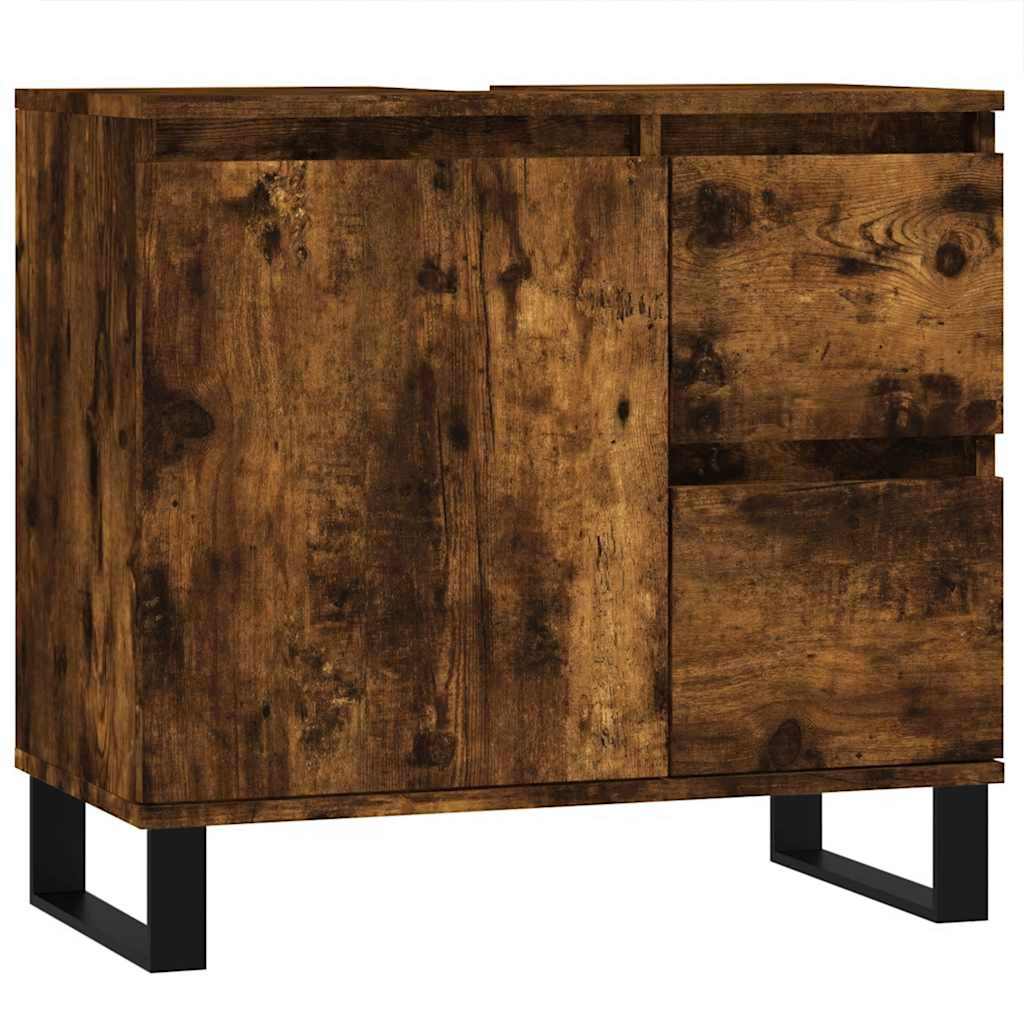 Armadietto Bagno Rovere Fumo 65x33x60 cm in Legno Multistrato | homemem39