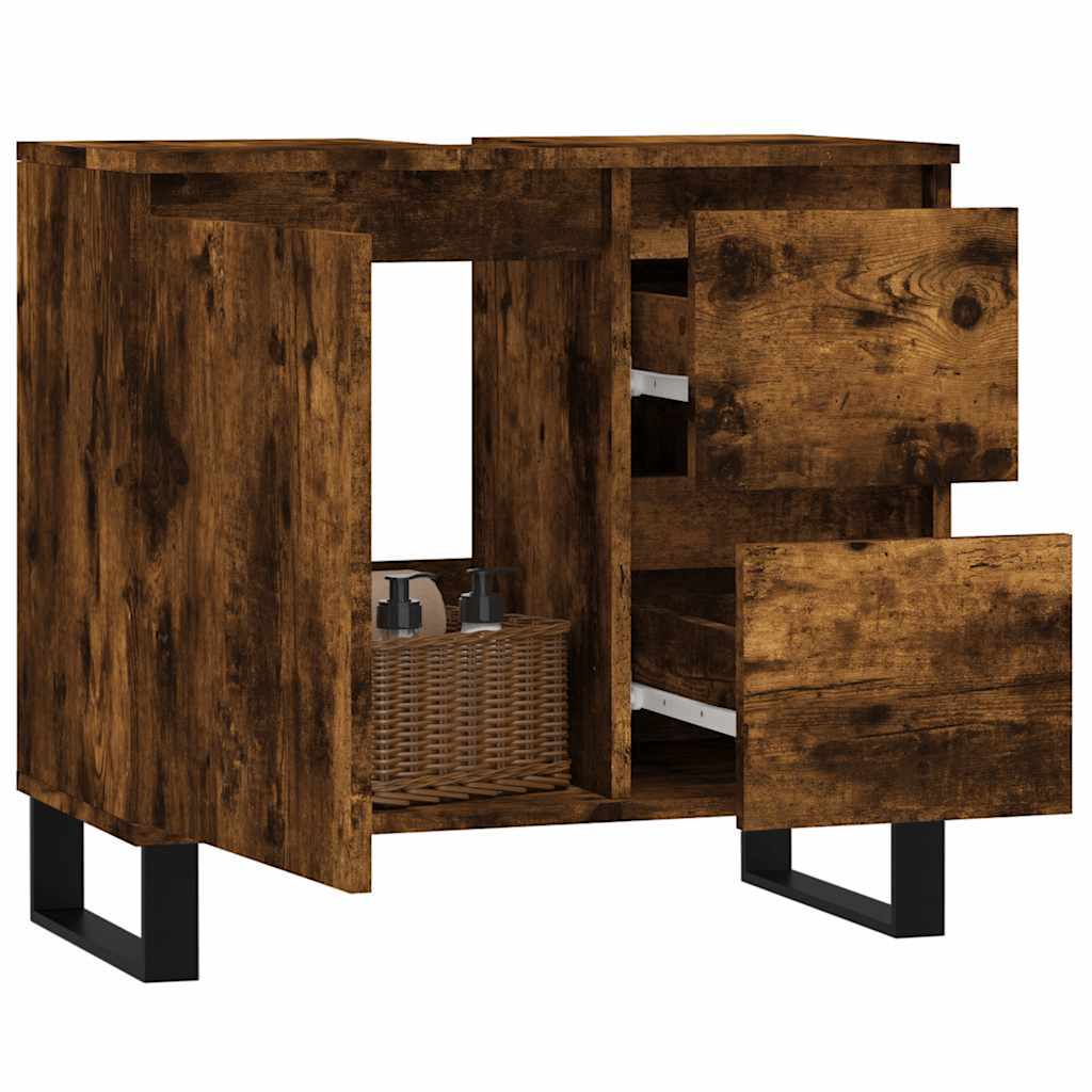 Armadietto Bagno Rovere Fumo 65x33x60 cm in Legno Multistrato | homemem39