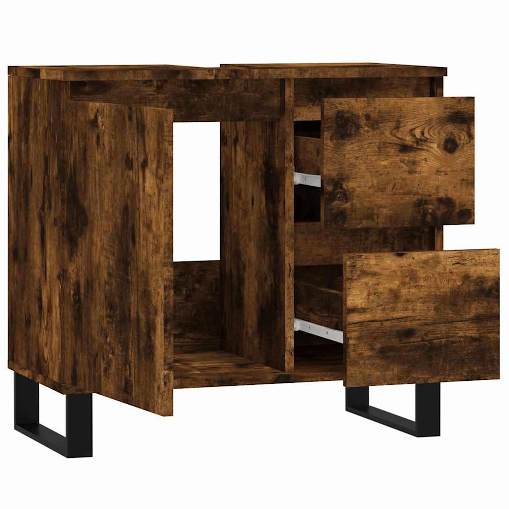Armadietto Bagno Rovere Fumo 65x33x60 cm in Legno Multistrato | homemem39