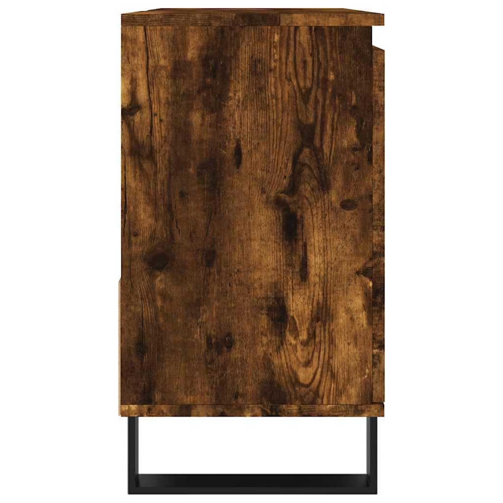 Armadietto Bagno Rovere Fumo 65x33x60 cm in Legno Multistrato