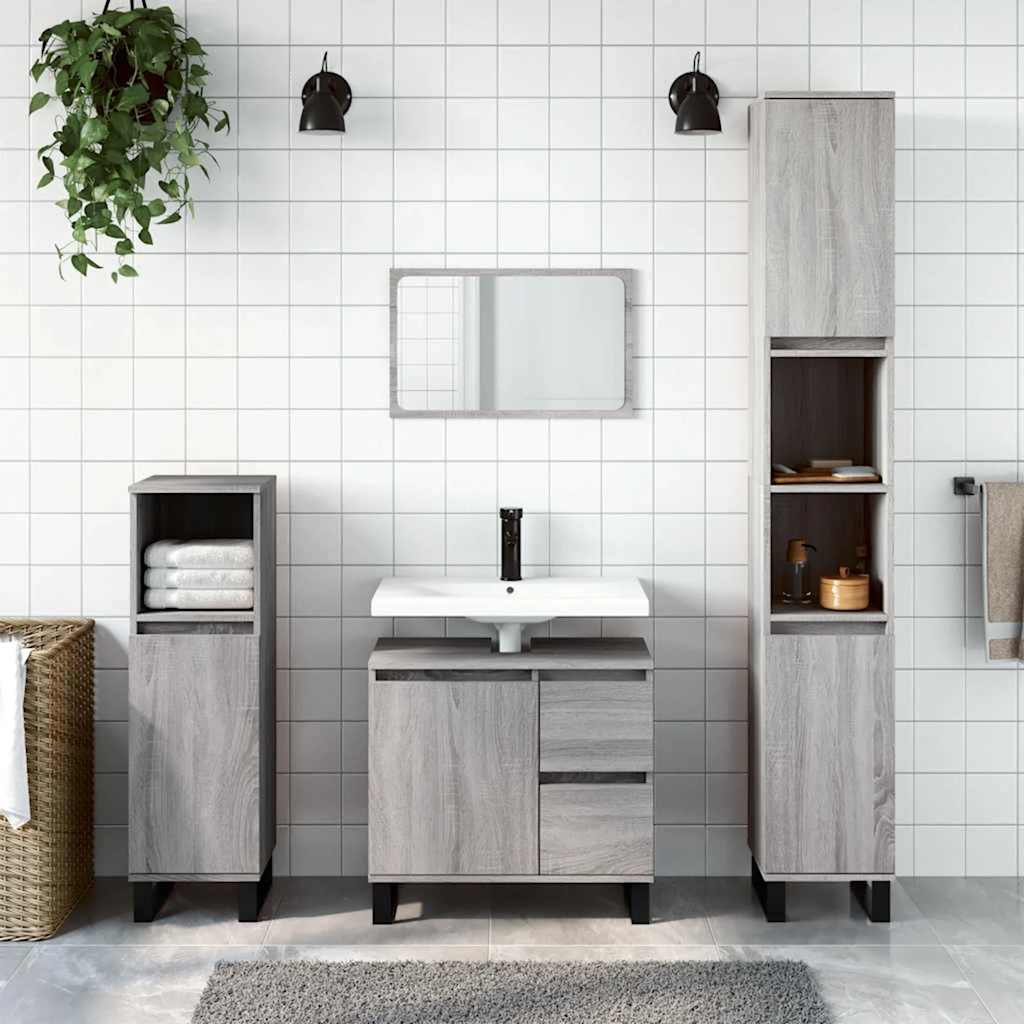 Armadietto Bagno Grigio Sonoma 65x33x60 cm in Legno Multistrato | homemem39