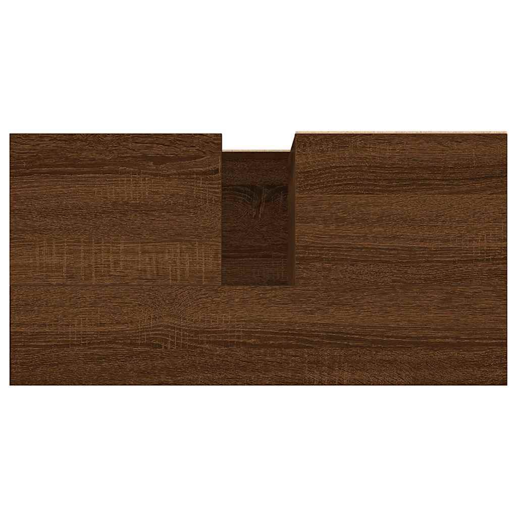 Armadietto Bagno Rovere Marrone 65x33x60cm in Legno Multistrato