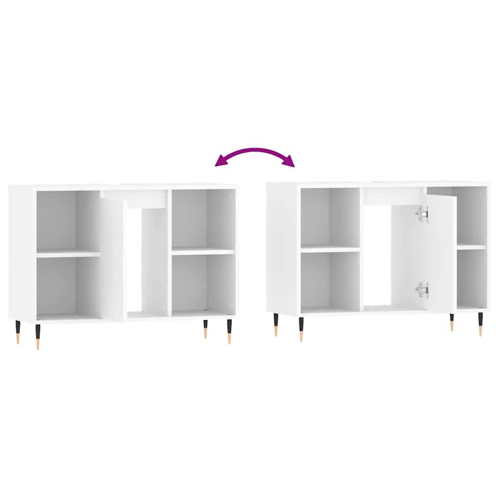 Mobile da Bagno Bianco 80x33x60 cm in Legno Multistrato