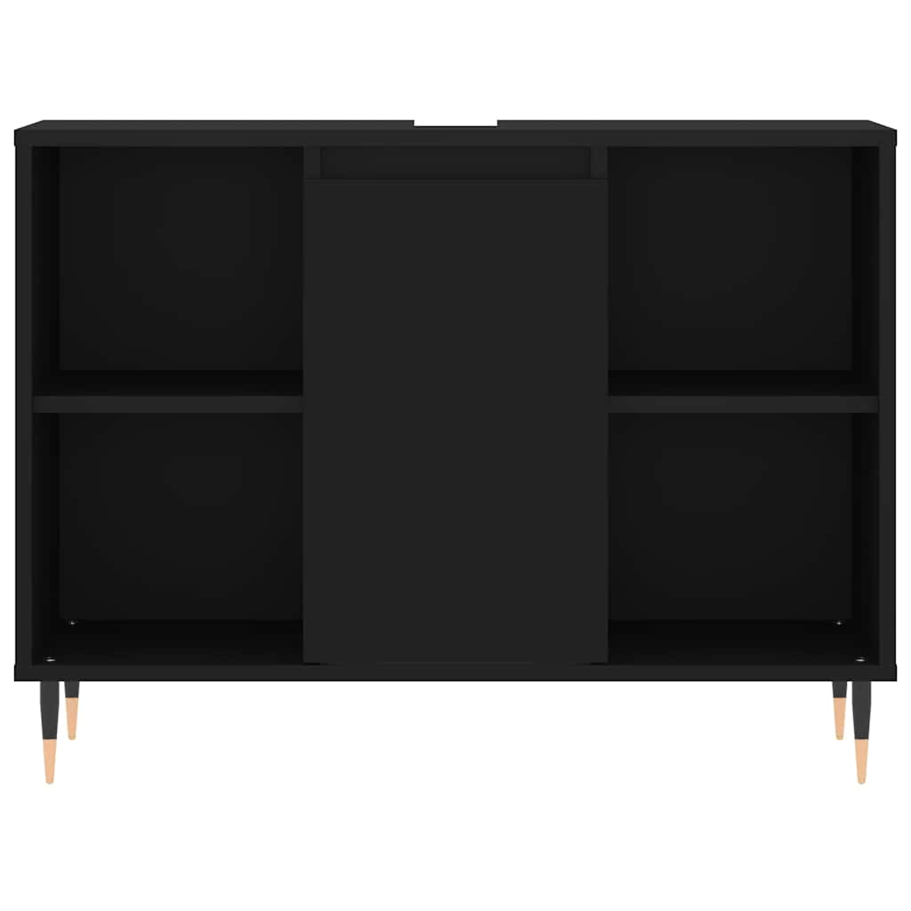 Mobile da Bagno Nero 80x33x60 cm in Legno Multistrato - homemem39