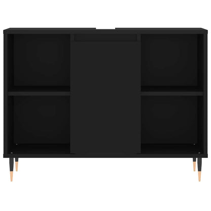 Mobile da Bagno Nero 80x33x60 cm in Legno Multistrato - homemem39