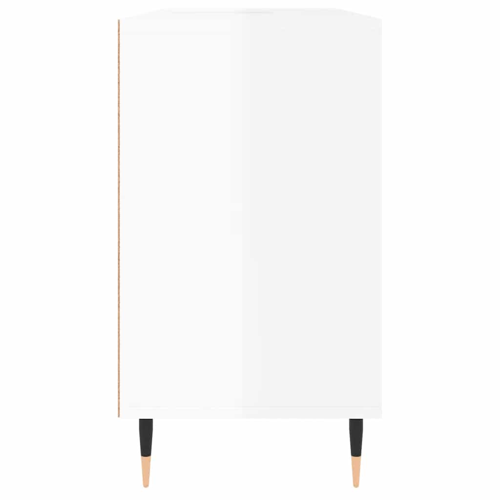 Armadietto Bagno Bianco Lucido 80x33x60cm in Legno Multistrato