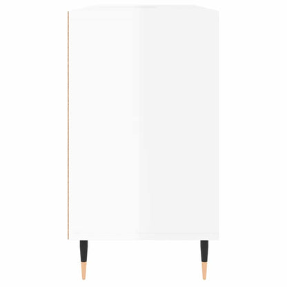 Armadietto Bagno Bianco Lucido 80x33x60cm in Legno Multistrato