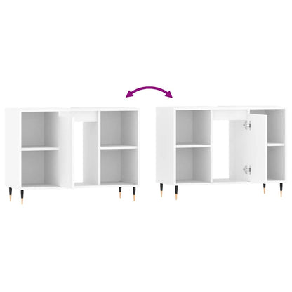 Armadietto Bagno Bianco Lucido 80x33x60cm in Legno Multistrato - homemem39