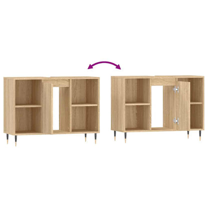 Mobile da Bagno Rovere Sonoma 80x33x60 cm in Legno Multistrato