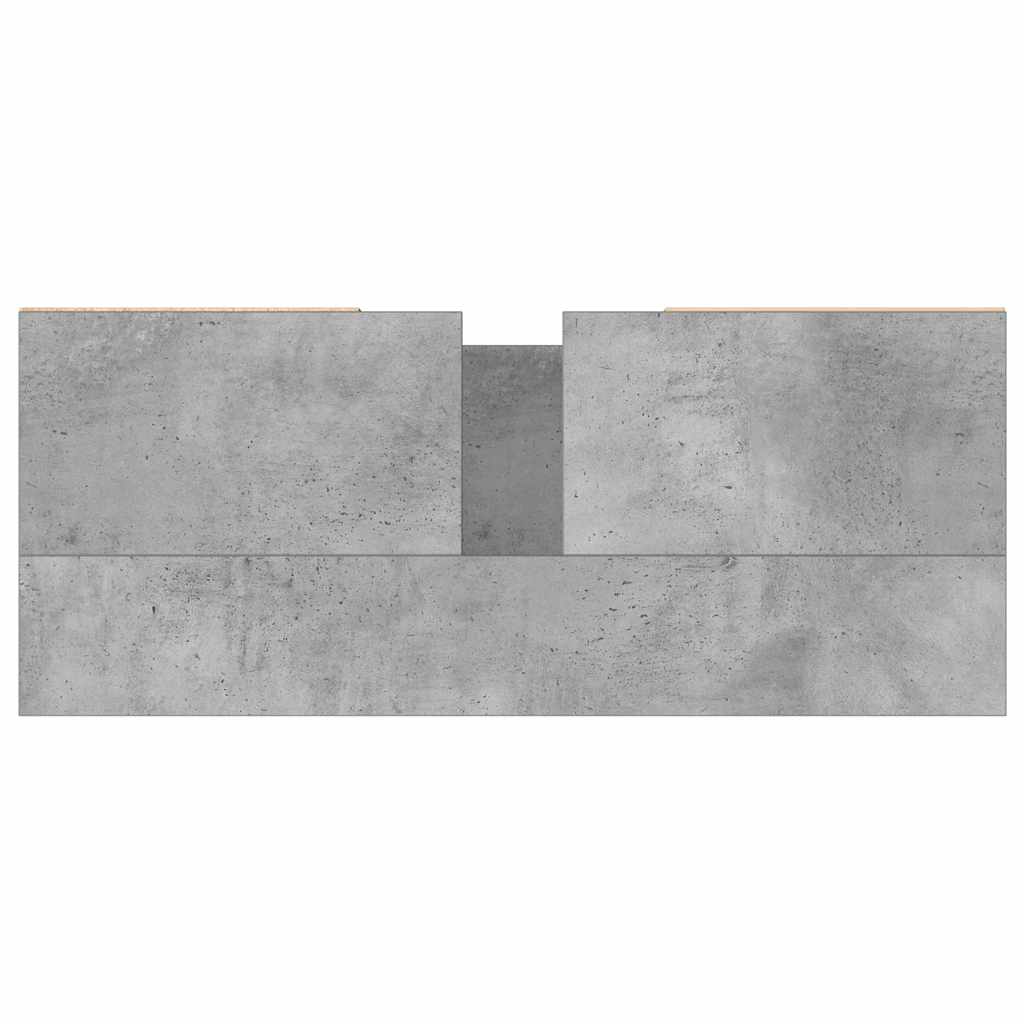 Armadietto da Bagno Grigio Cemento 80x33x60cm Legno Multistrato