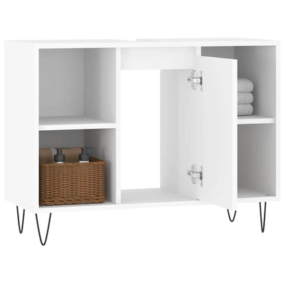 Mobile da Bagno Bianco 80x33x60 cm in Legno Multistrato