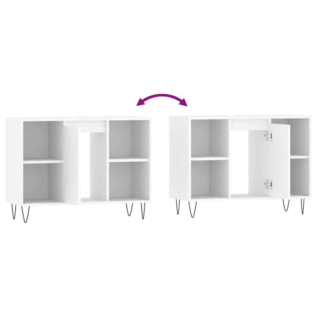 Mobile da Bagno Bianco 80x33x60 cm in Legno Multistrato - homemem39