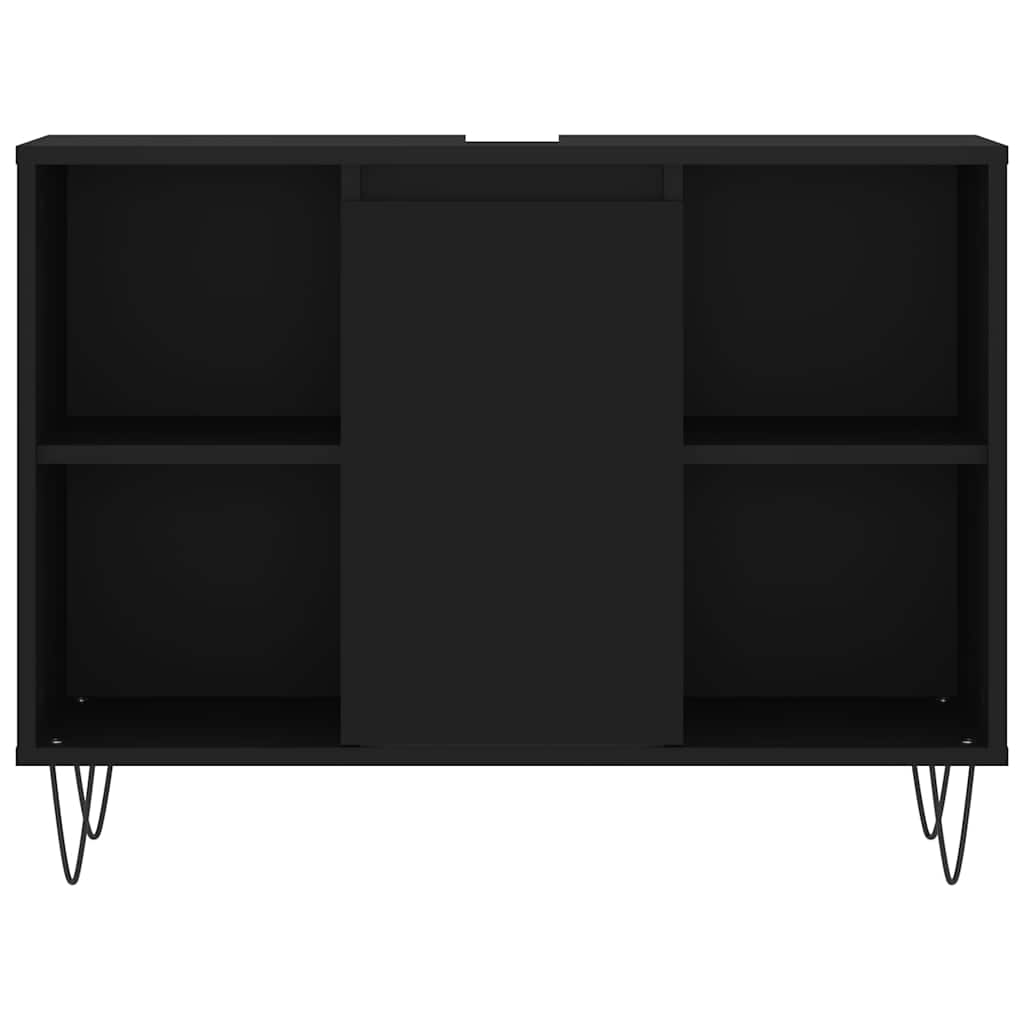 Mobile da Bagno Nero 80x33x60 cm in Legno Multistrato - homemem39