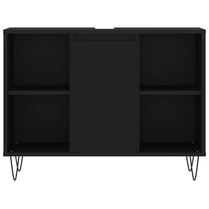 Mobile da Bagno Nero 80x33x60 cm in Legno Multistrato