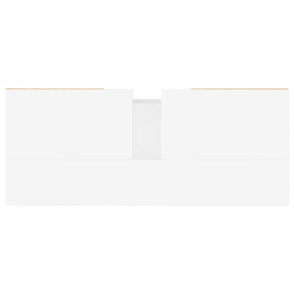 Armadietto Bagno Bianco Lucido 80x33x60cm in Legno Multistrato