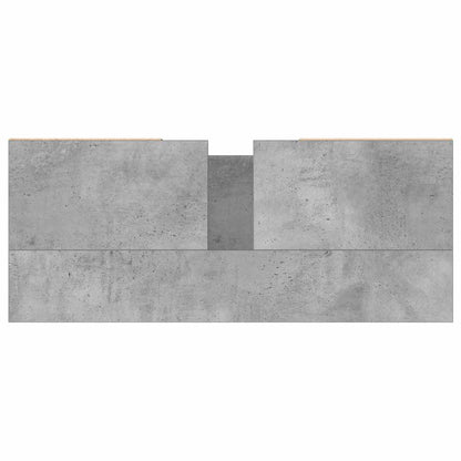 Armadietto da Bagno Grigio Cemento 80x33x60cm Legno Multistrato - homemem39
