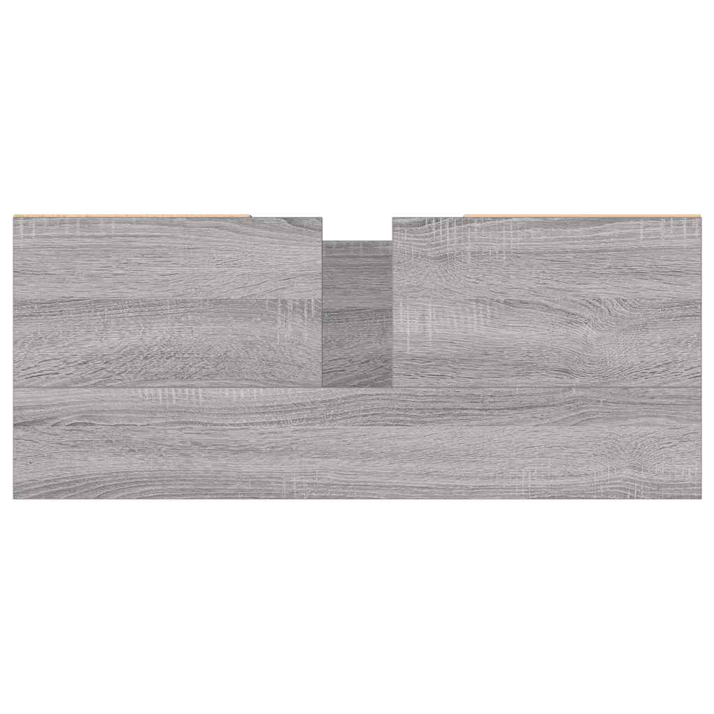 Mobile da Bagno Grigio Sonoma 80x33x60 cm in Legno Multistrato