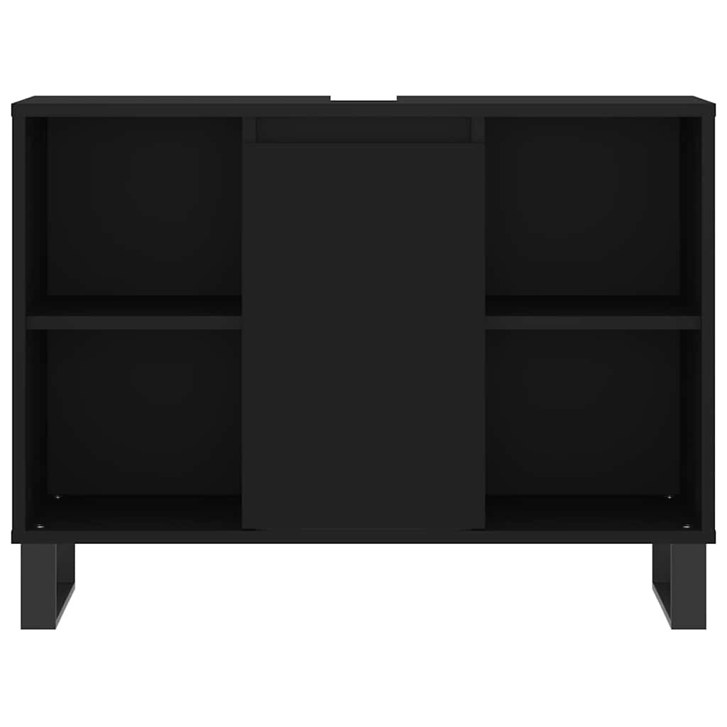 Mobile da Bagno Nero 80x33x60 cm in Legno Multistrato - homemem39