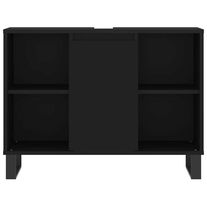 Mobile da Bagno Nero 80x33x60 cm in Legno Multistrato - homemem39