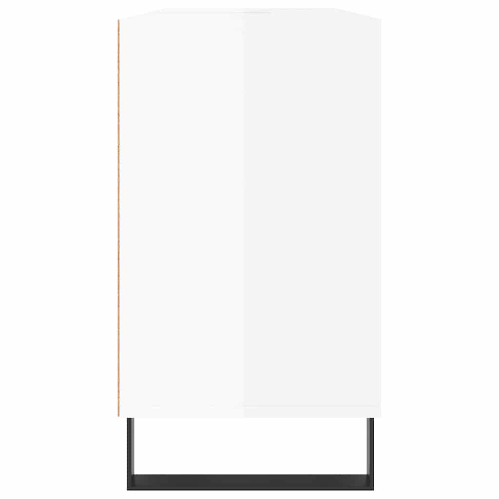 Armadietto Bagno Bianco Lucido 80x33x60cm in Legno Multistrato